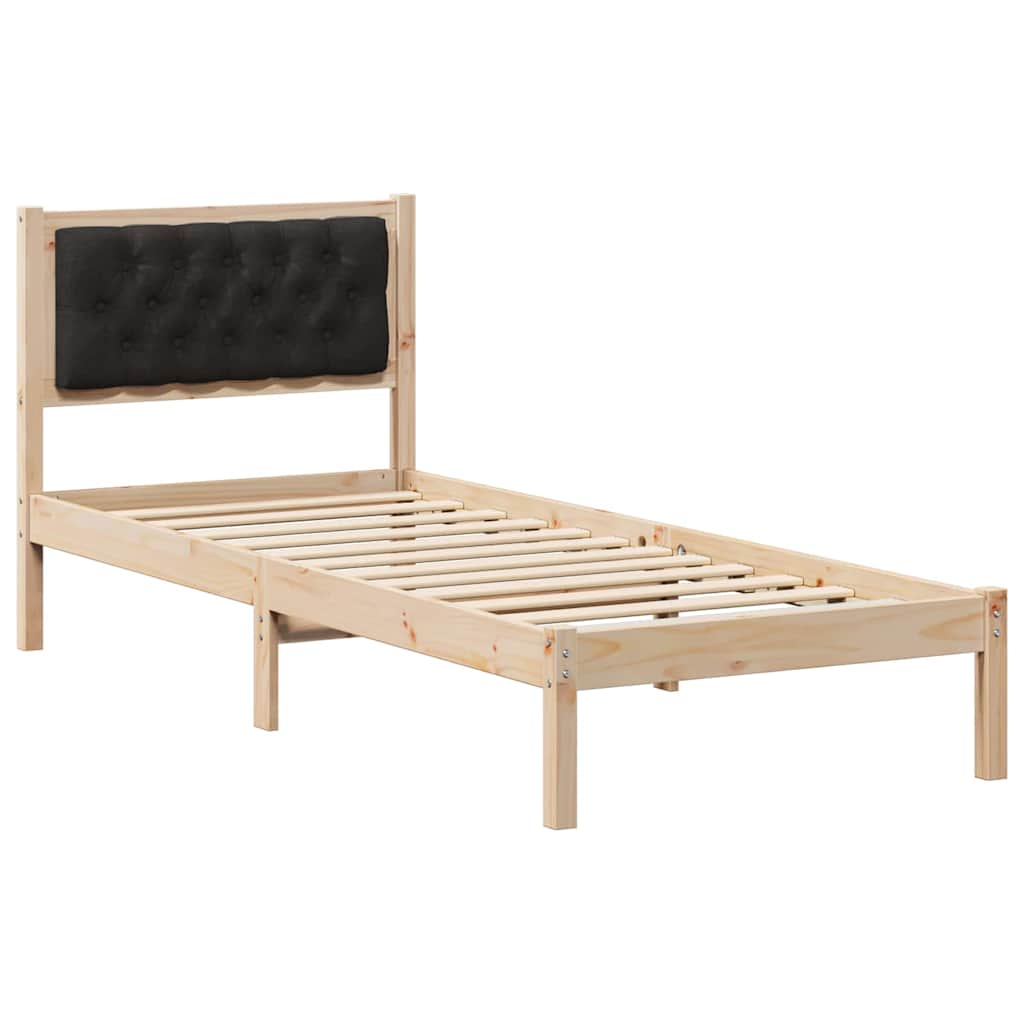 Bed Frame with Headboard Black 90 x 190 cm Fabric